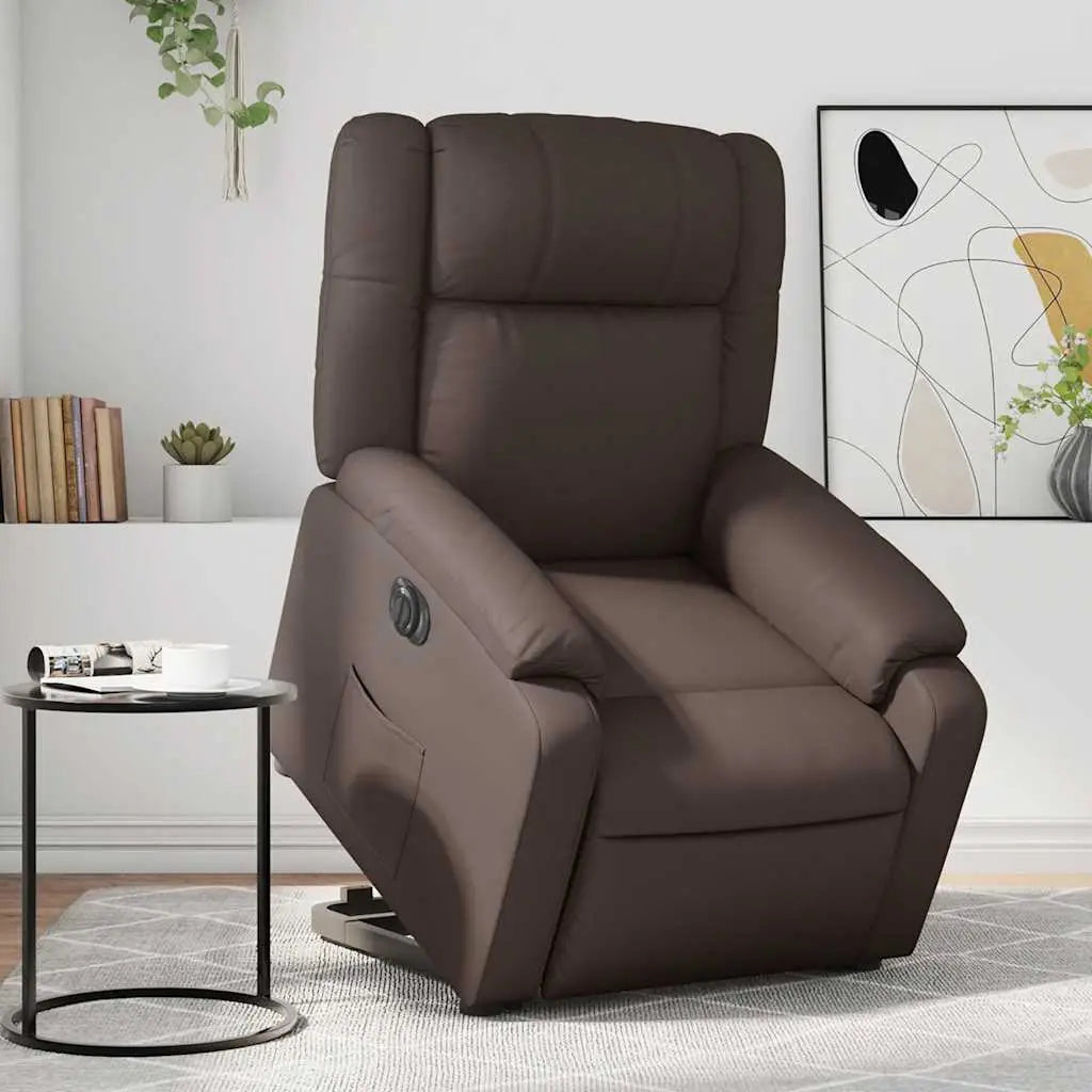 Fauteuil inclinable électrique marron similicuir - XIOS