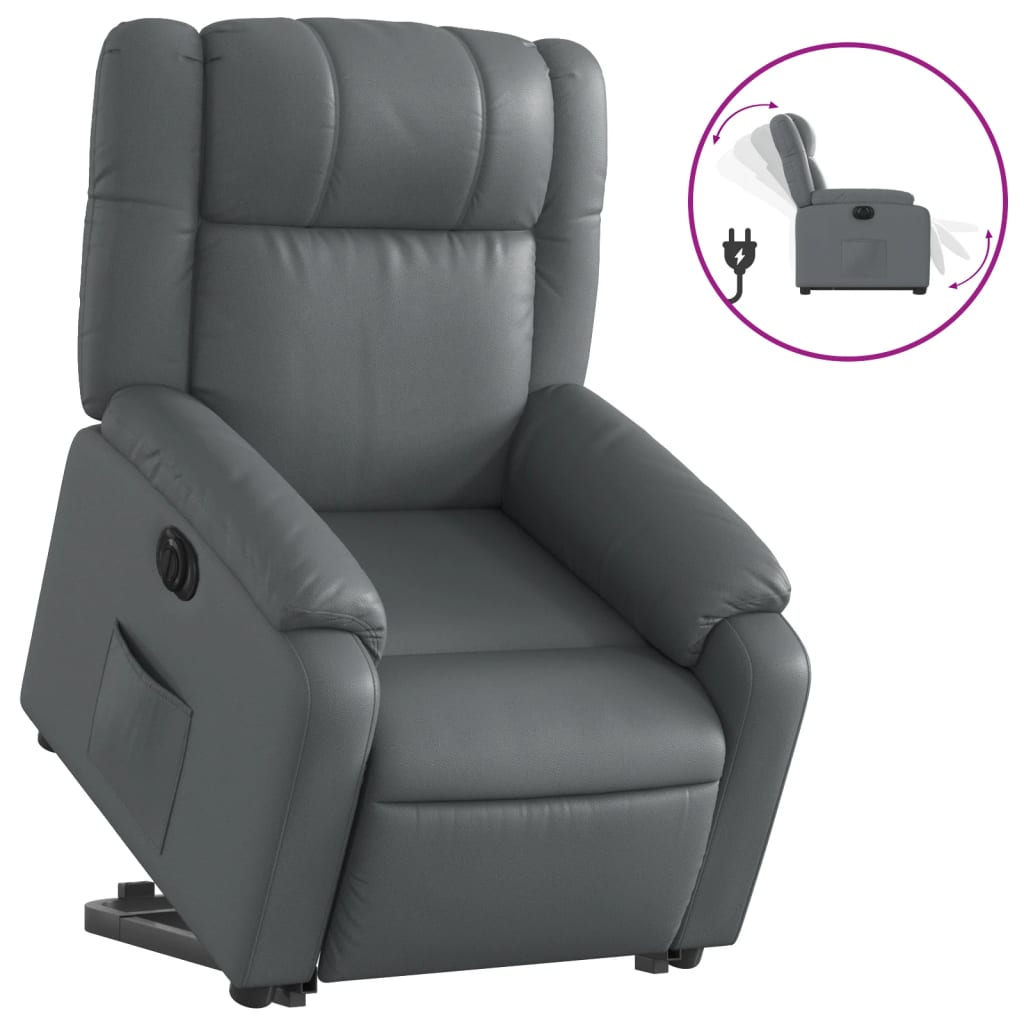 Fauteuil inclinable électrique gris similicuir - XIOS