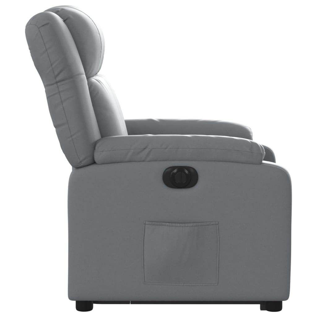 Fauteuil inclinable électrique gris similicuir