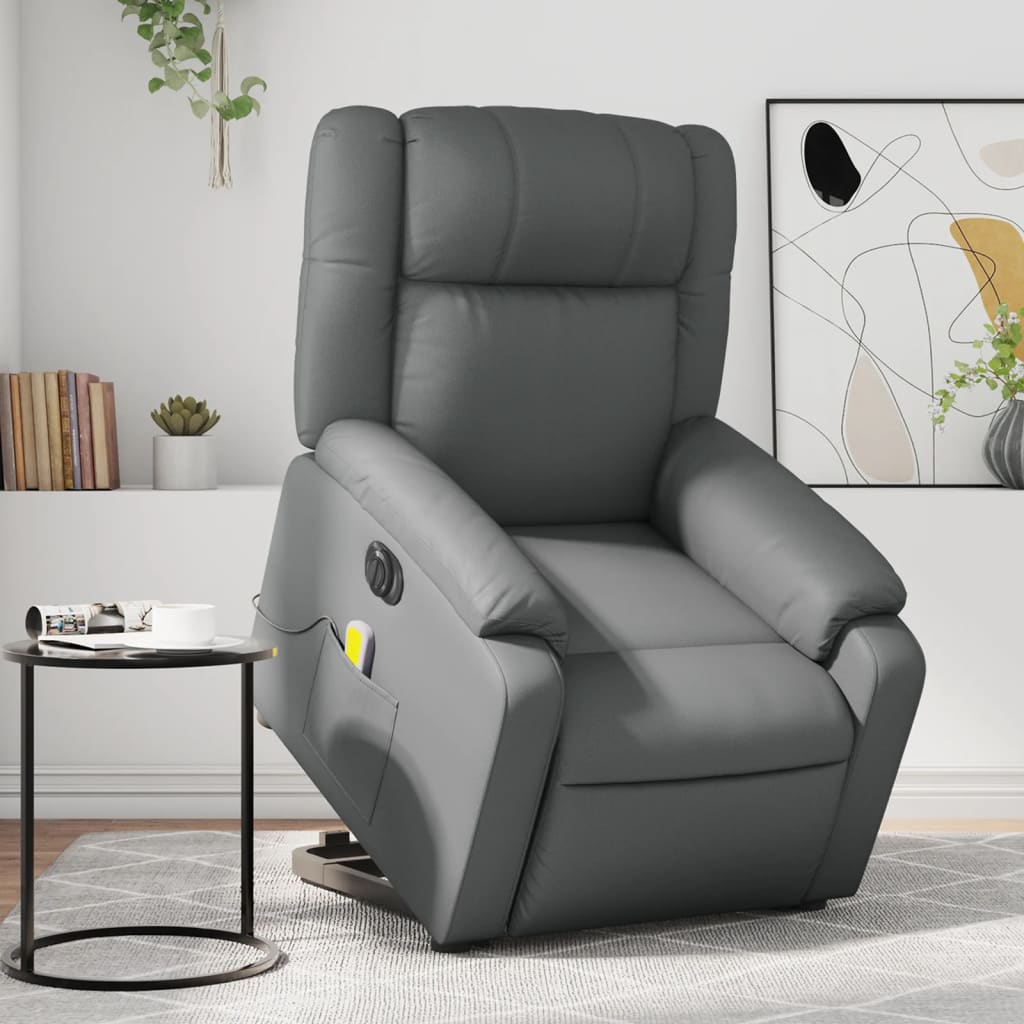 Fauteuil inclinable électrique gris similicuir - XIOS