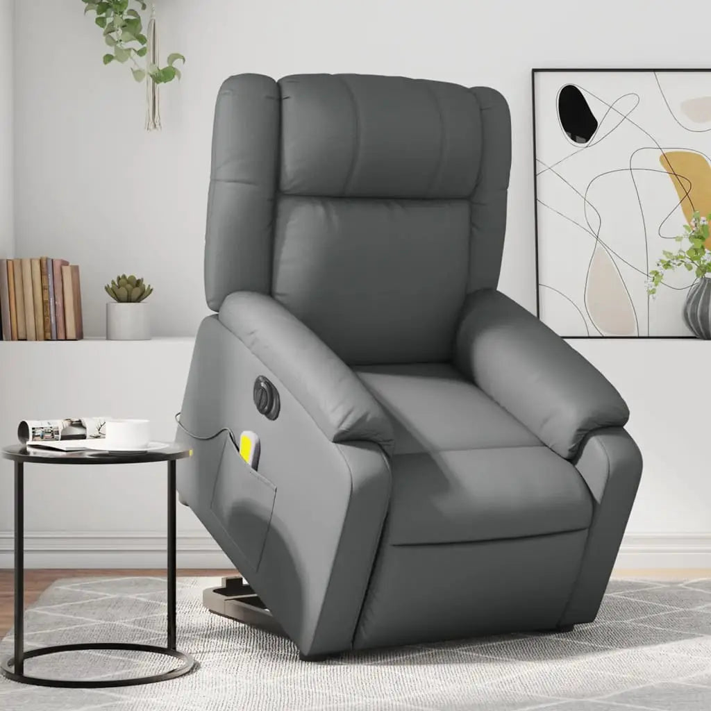 Fauteuil inclinable électrique gris similicuir - XIOS