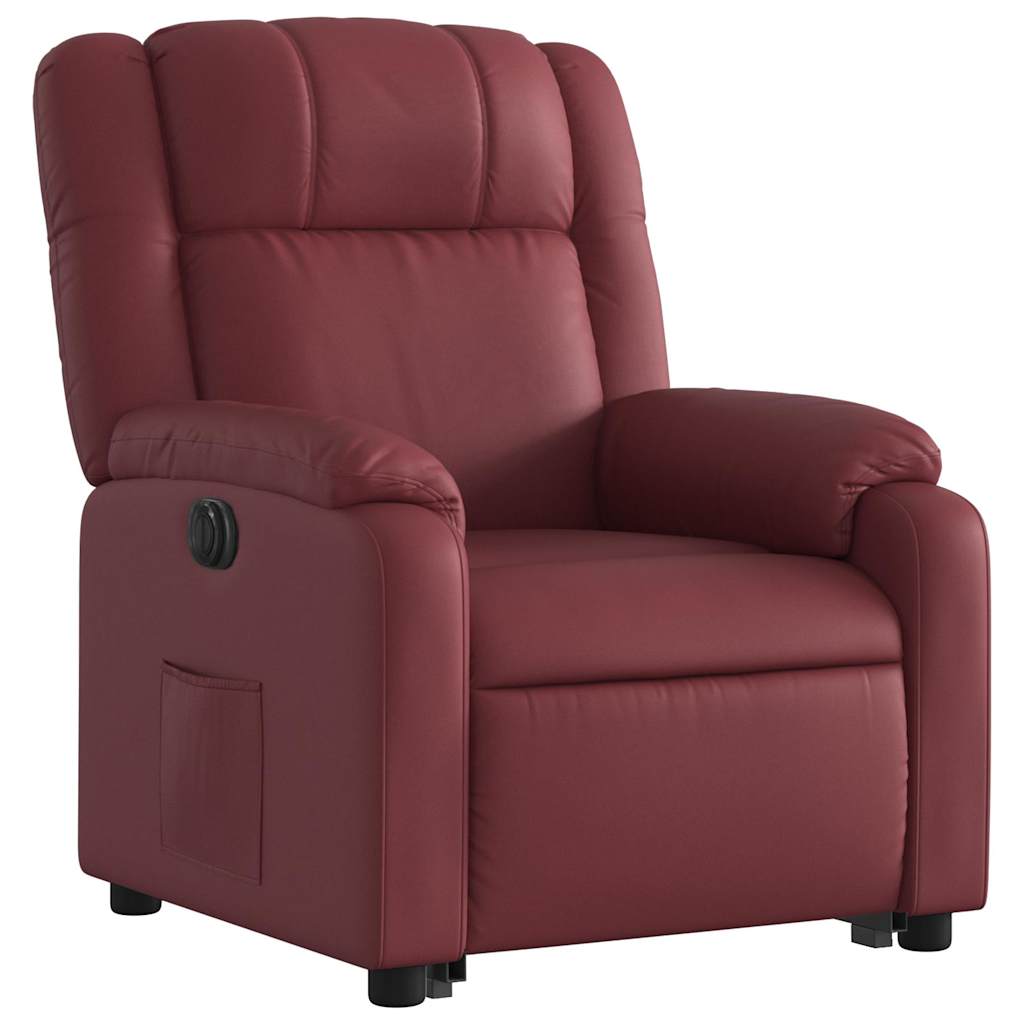 Fauteuil inclinable électrique rouge bordeaux similicuir - XIOS