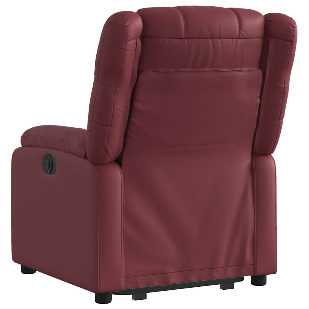 Fauteuil inclinable électrique rouge bordeaux similicuir - XIOS