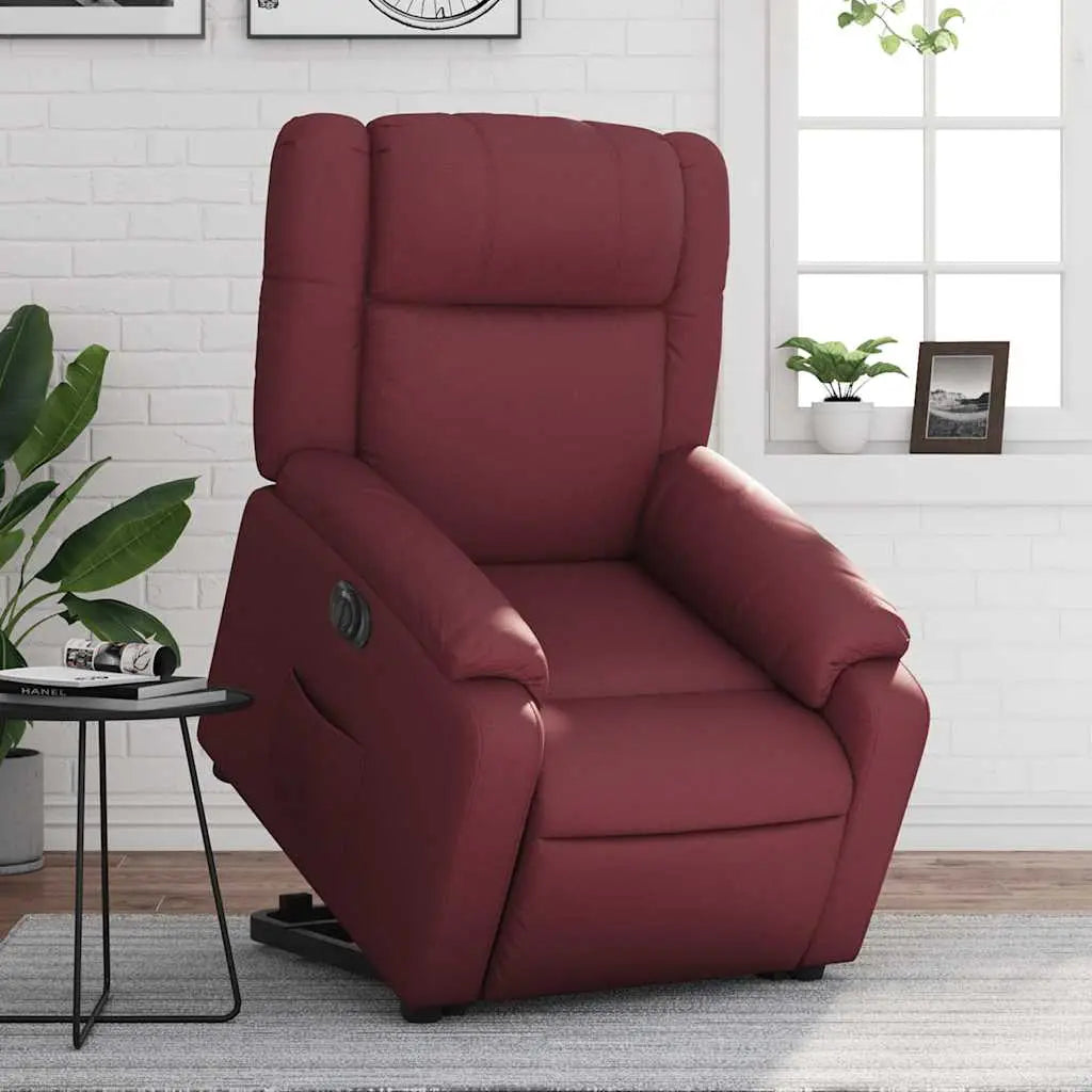 Fauteuil inclinable électrique rouge bordeaux similicuir - XIOS