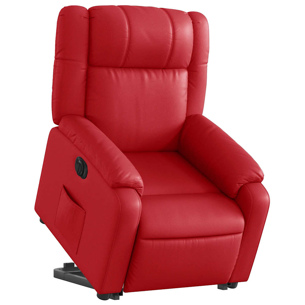 Fauteuil inclinable électrique rouge similicuir