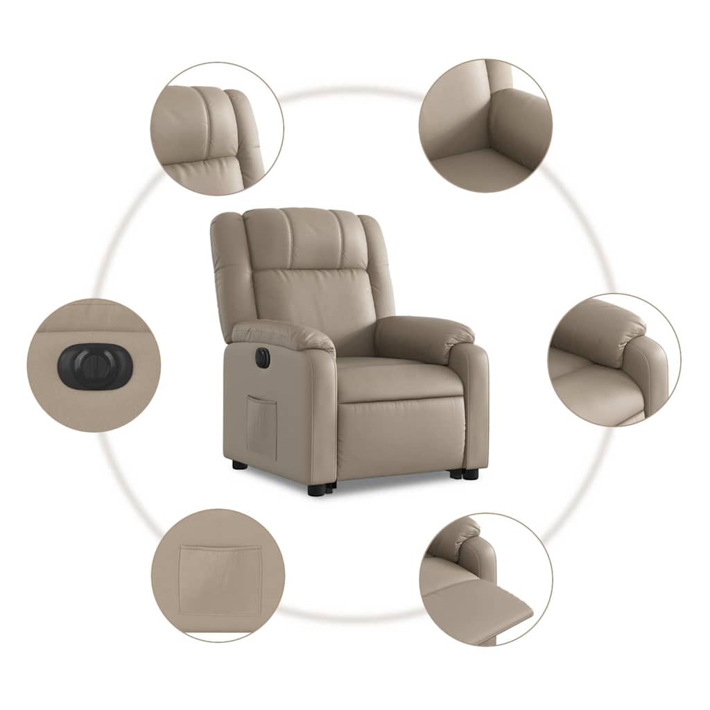 Fauteuil inclinable électrique cappuccino similicuir - XIOS
