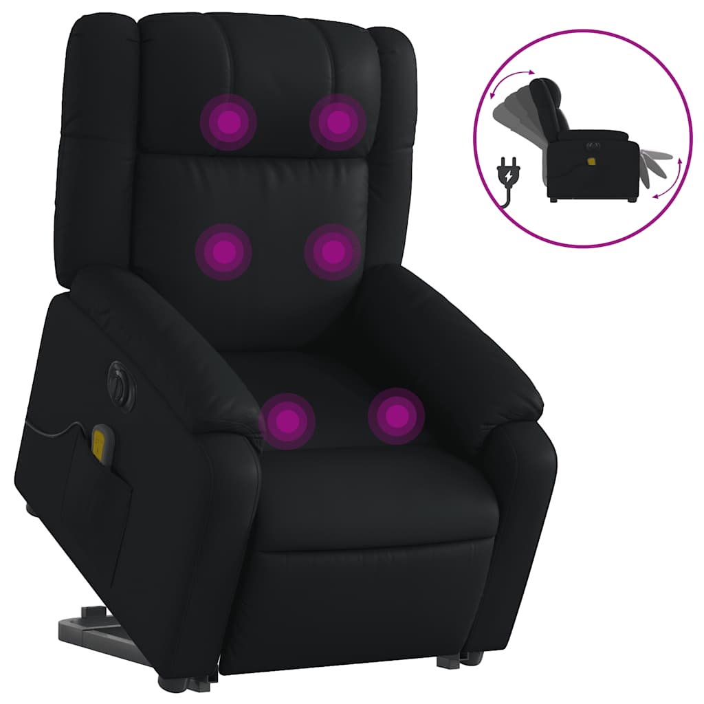 Fauteuil inclinable de massage électrique noir similicuir - XIOS