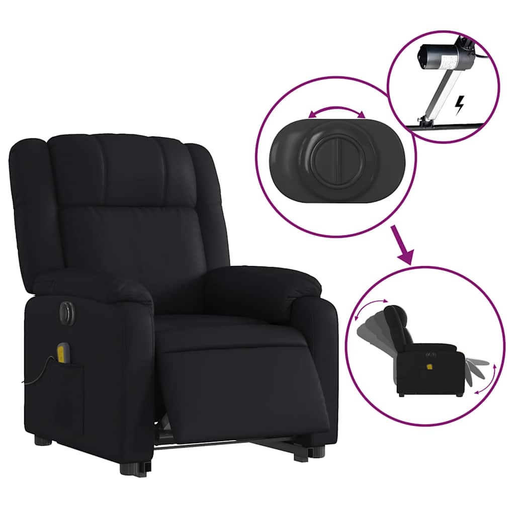 Fauteuil inclinable de massage électrique noir similicuir - XIOS