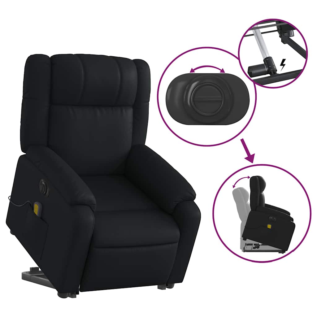Fauteuil inclinable de massage électrique noir similicuir - XIOS
