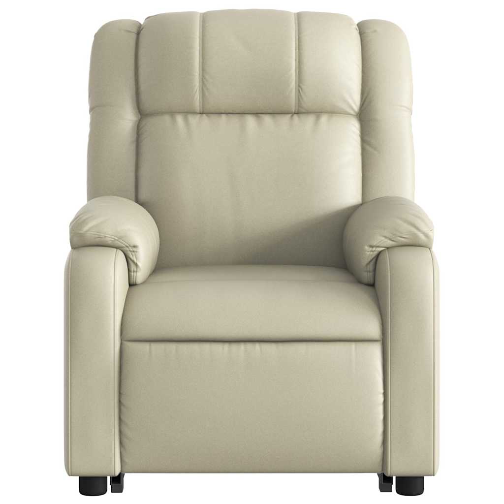Fauteuil inclinable de massage électrique crème similicuir - XIOS