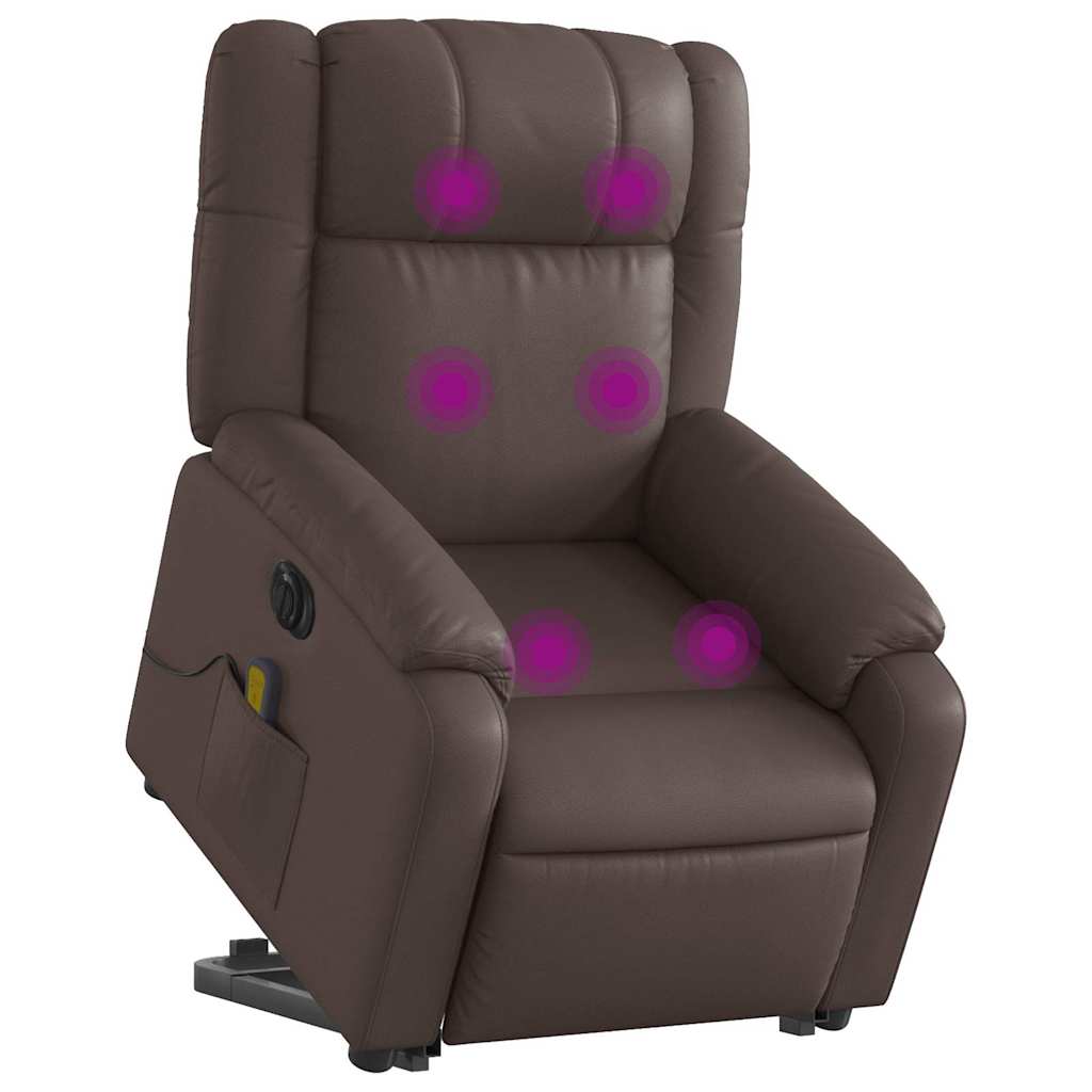 Fauteuil inclinable de massage électrique marron similicuir - XIOS
