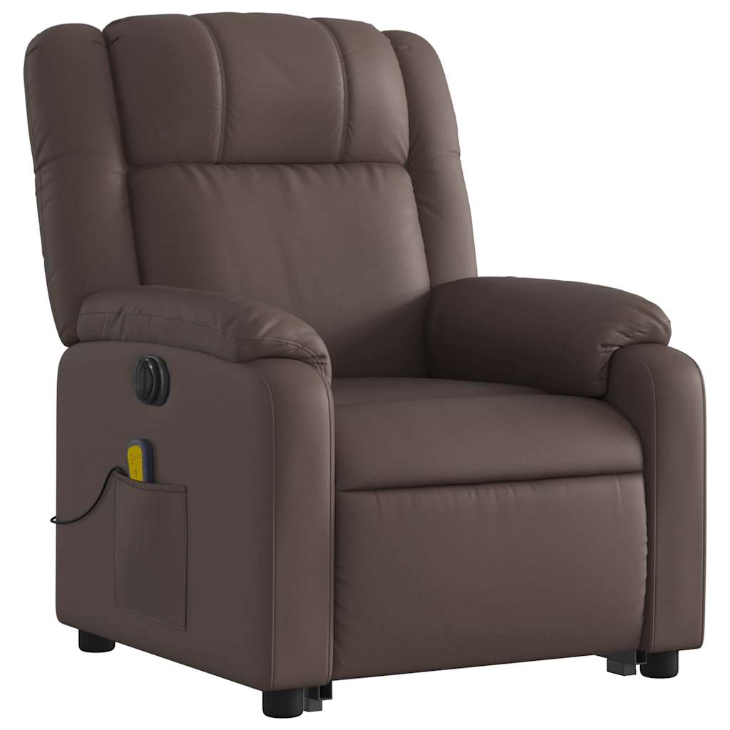 Fauteuil inclinable de massage électrique marron similicuir - XIOS