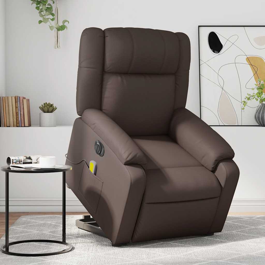 Fauteuil inclinable de massage électrique marron similicuir - XIOS