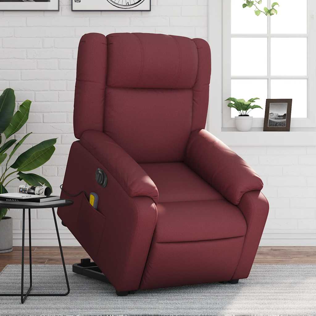 Fauteuil inclinable de massage électrique rouge bordeaux - XIOS