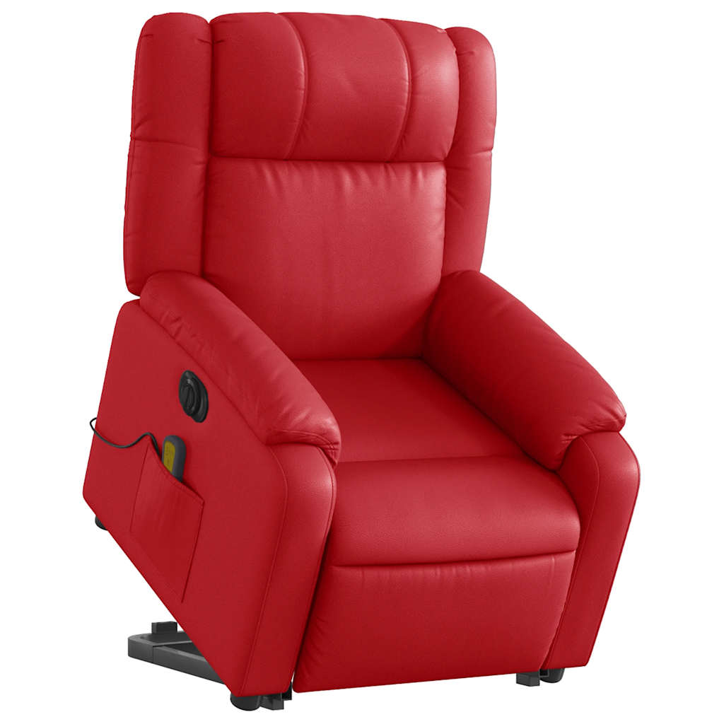 Fauteuil inclinable de massage électrique rouge similicuir - XIOS
