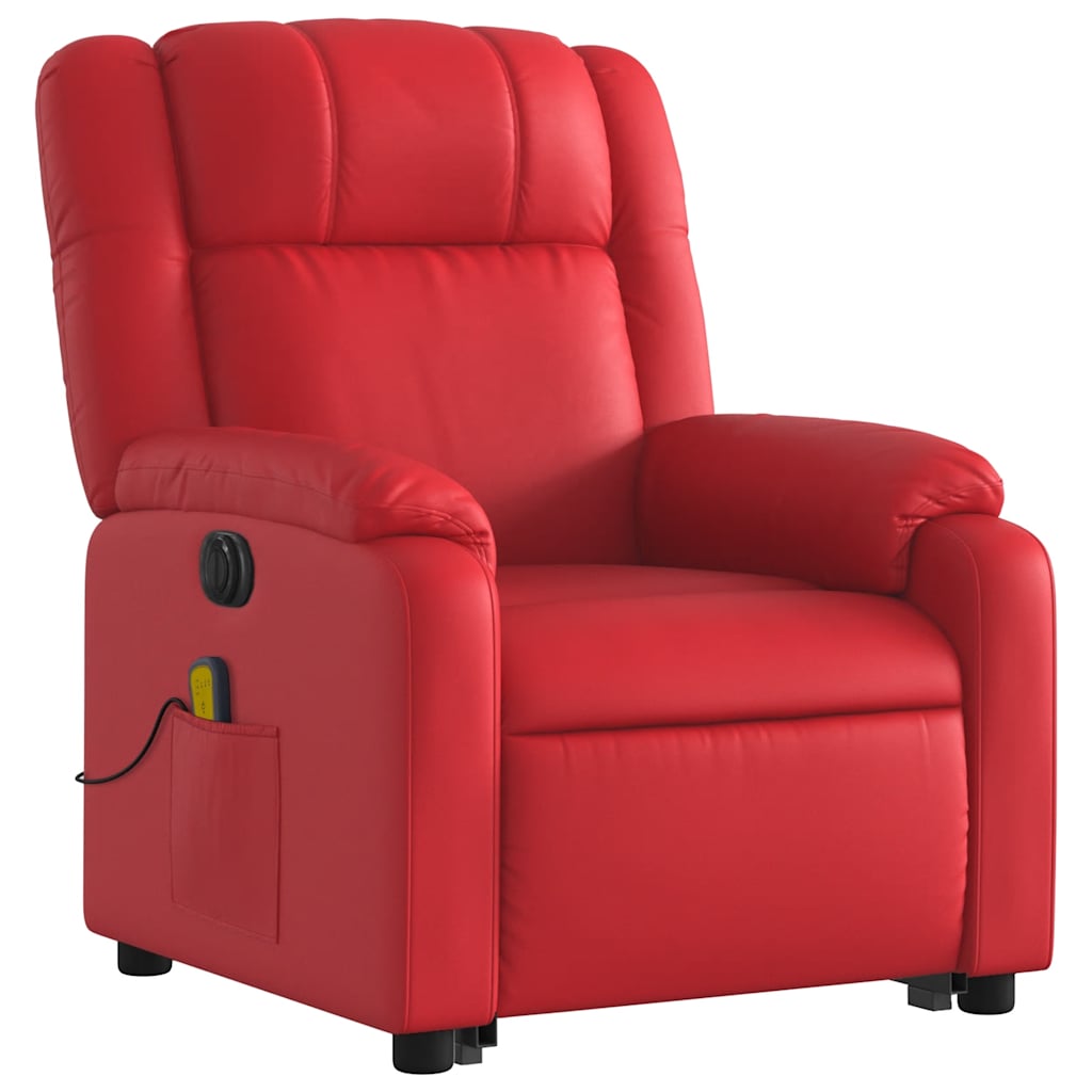 Fauteuil inclinable de massage électrique rouge similicuir