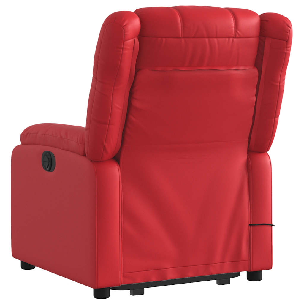 Fauteuil inclinable de massage électrique rouge similicuir