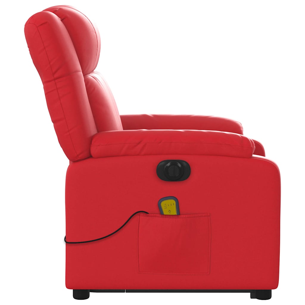 Fauteuil inclinable de massage électrique rouge similicuir - XIOS