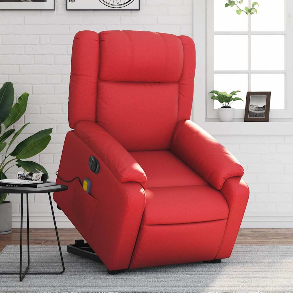 Fauteuil inclinable de massage électrique rouge similicuir - XIOS
