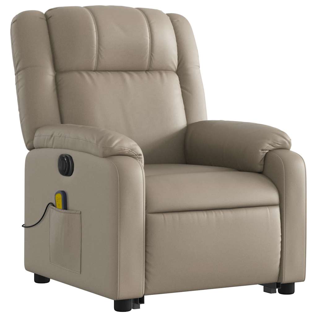 Fauteuil inclinable de massage électrique cappuccino similicuir - XIOS