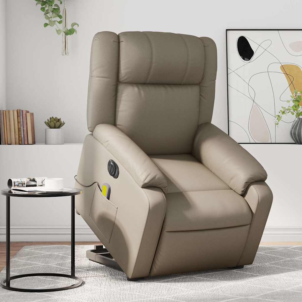 Fauteuil inclinable de massage électrique cappuccino similicuir - XIOS