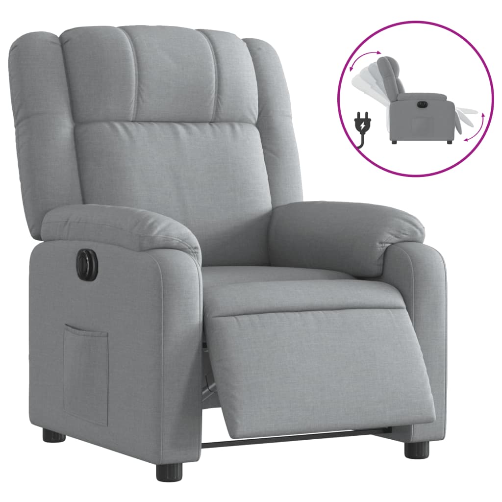 Fauteuil inclinable électrique Gris clair Tissu - XIOS