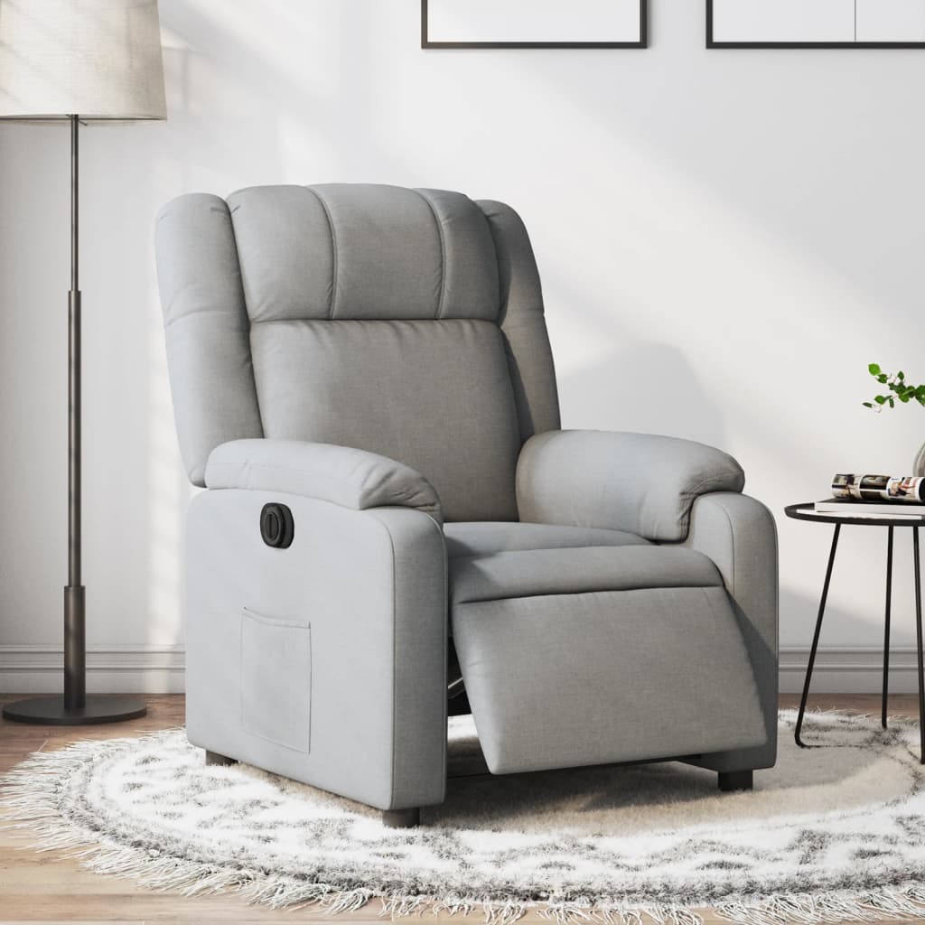 Fauteuil inclinable électrique Gris clair Tissu - XIOS