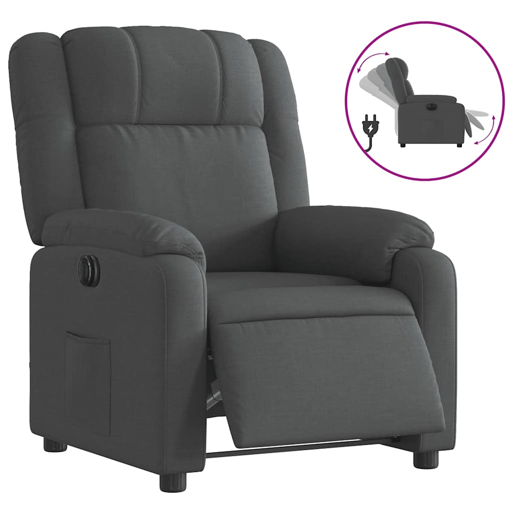 Fauteuil inclinable électrique Gris foncé Tissu - XIOS