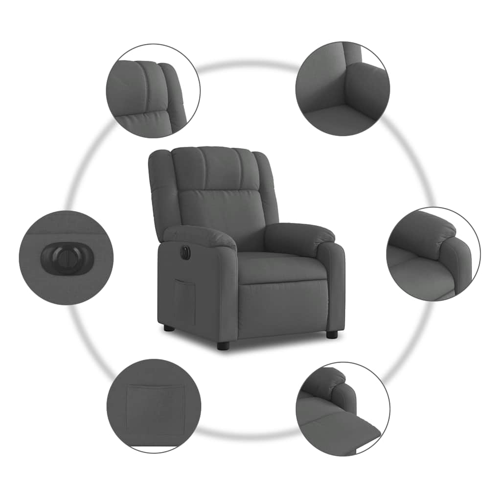 Fauteuil inclinable électrique Gris foncé Tissu - XIOS