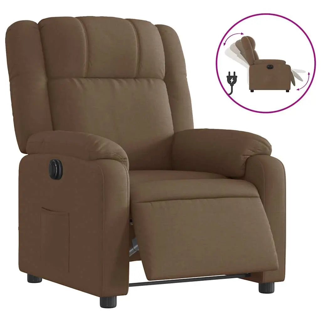 Fauteuil inclinable électrique Marron Tissu - XIOS