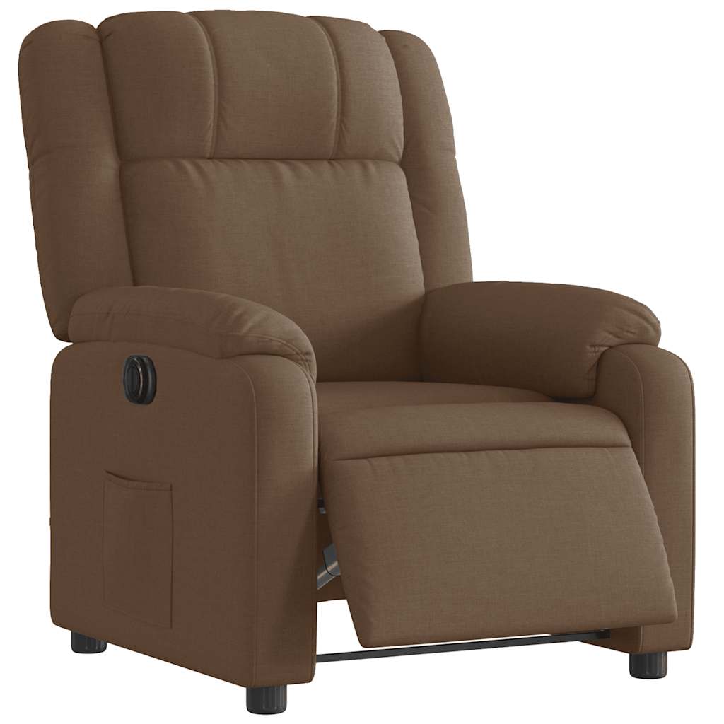Fauteuil inclinable électrique Marron Tissu