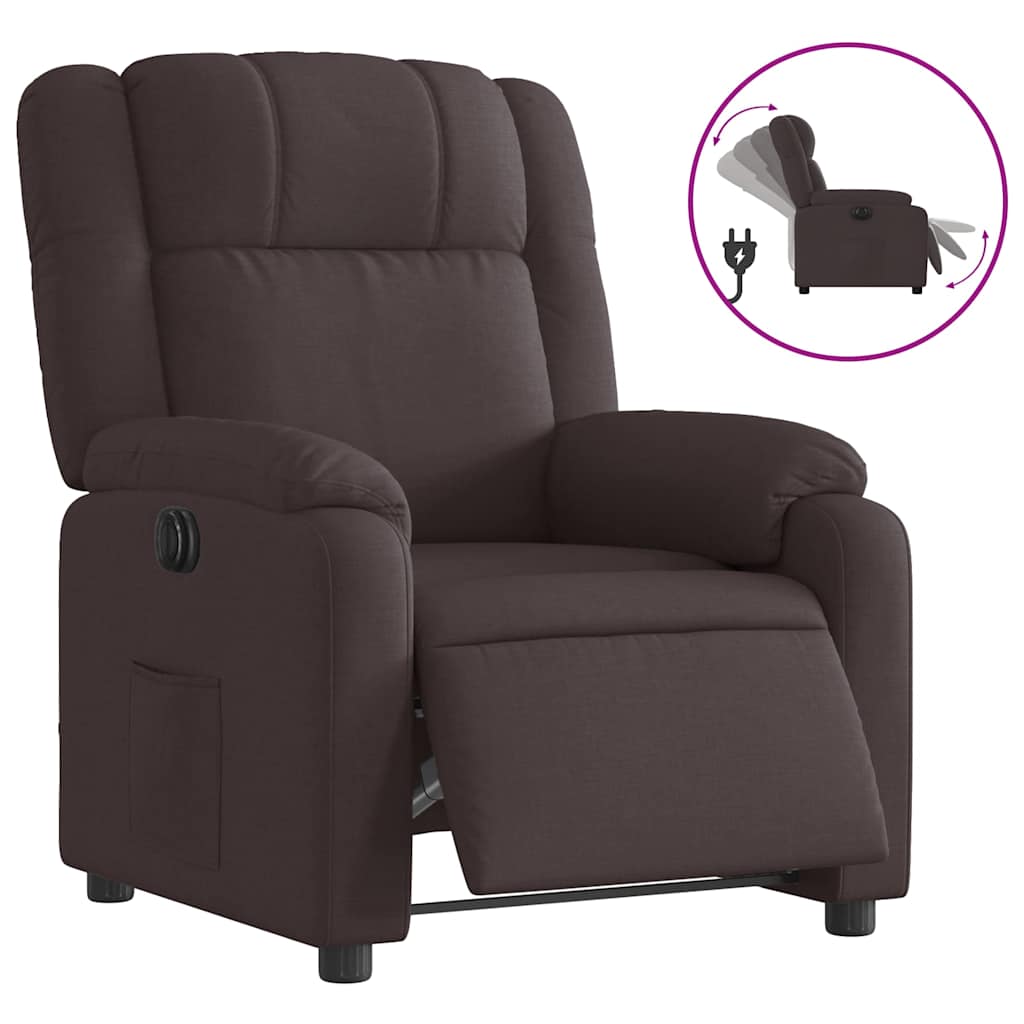 Fauteuil inclinable électrique Marron foncé Tissu - XIOS