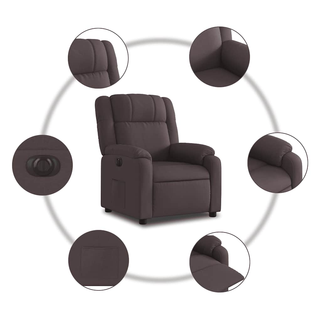 Fauteuil inclinable électrique Marron foncé Tissu - XIOS