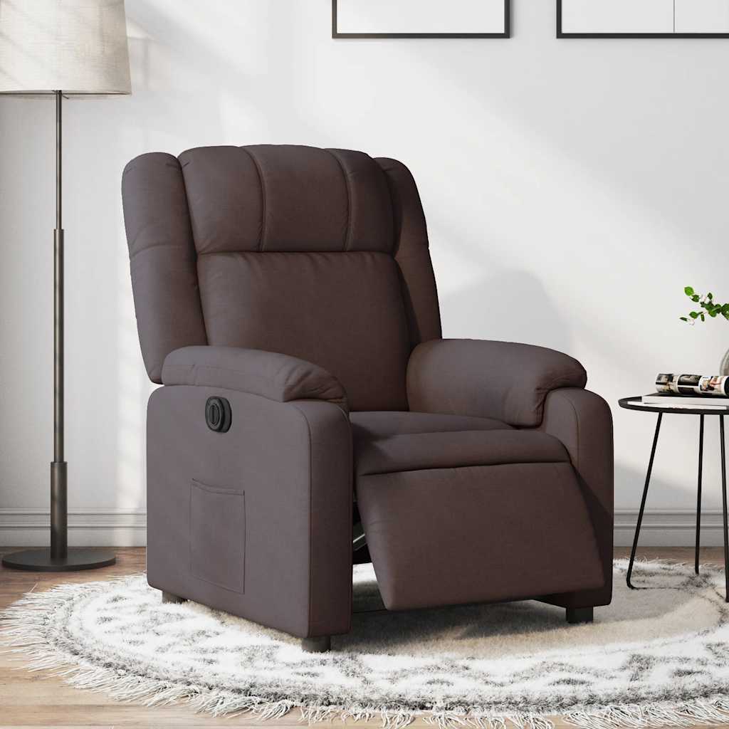 Fauteuil inclinable électrique Marron foncé Tissu - XIOS