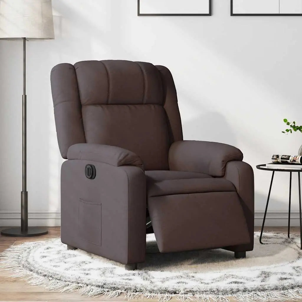 Fauteuil inclinable électrique Marron foncé Tissu - XIOS