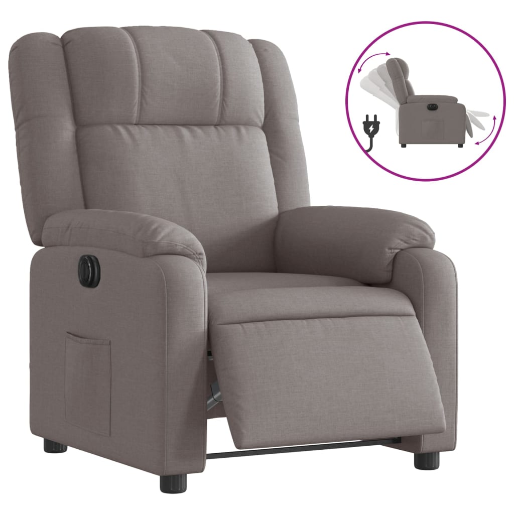 Fauteuil inclinable électrique Taupe Tissu - XIOS