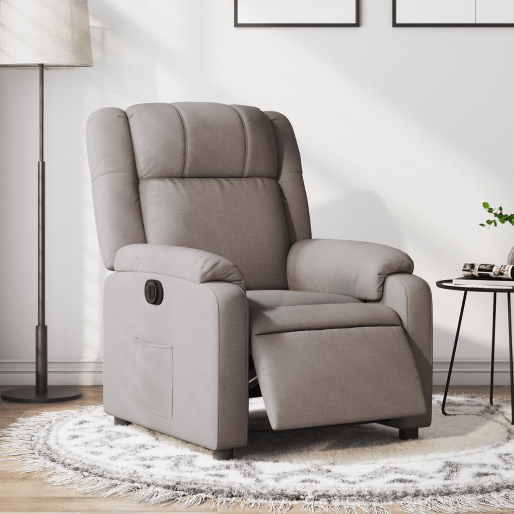 Fauteuil inclinable électrique Taupe Tissu - XIOS