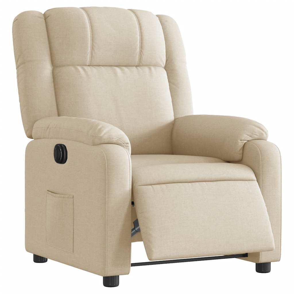 Fauteuil inclinable électrique Crème Tissu - XIOS