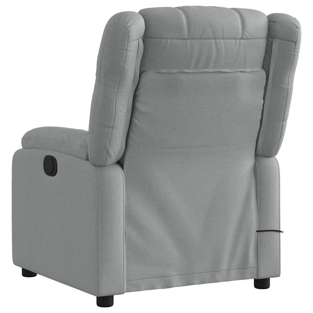 Fauteuil de massage inclinable électrique gris clair tissu
