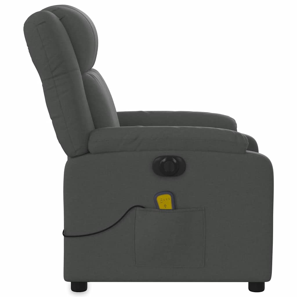 Fauteuil inclinable de massage électrique gris foncé tissu - XIOS