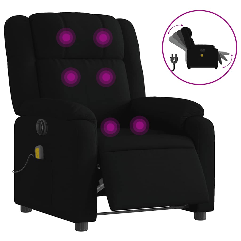 Fauteuil de massage inclinable électrique Noir Tissu - XIOS