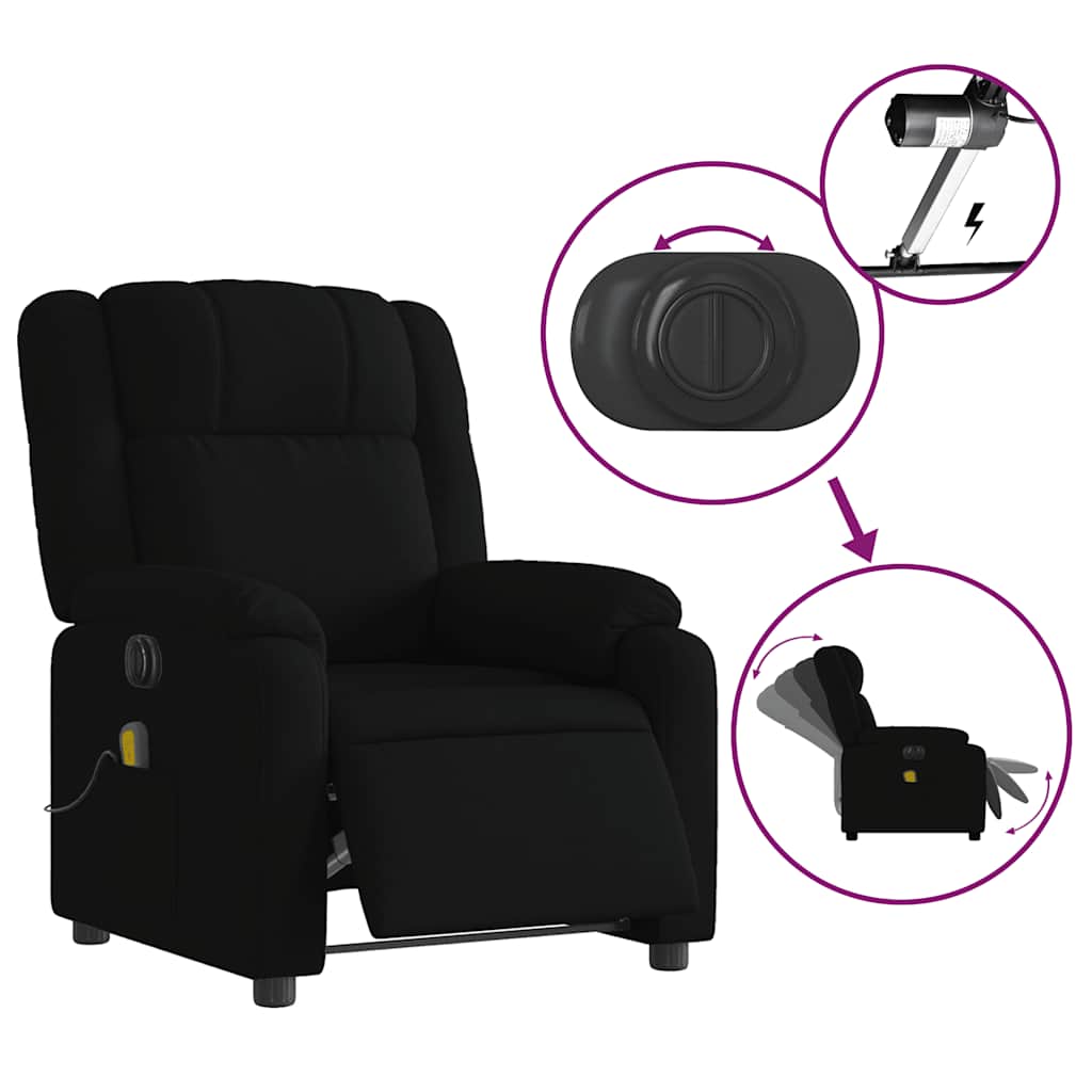 Fauteuil de massage inclinable électrique Noir Tissu - XIOS