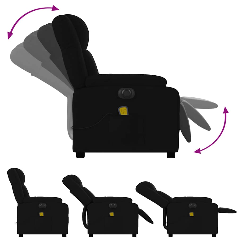 Fauteuil de massage inclinable électrique Noir Tissu - XIOS