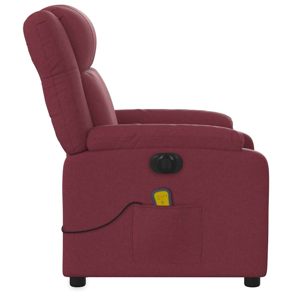 Fauteuil de massage inclinable électrique Rouge bordeaux Tissu - XIOS