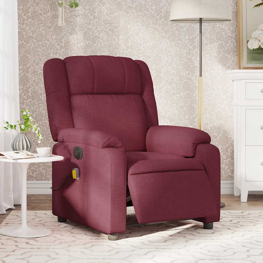 Fauteuil de massage inclinable électrique Rouge bordeaux Tissu - XIOS
