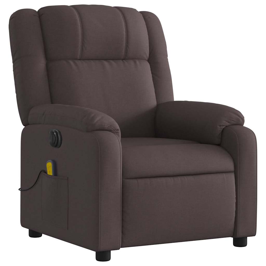 Fauteuil de massage inclinable électrique Marron foncé Tissu - XIOS