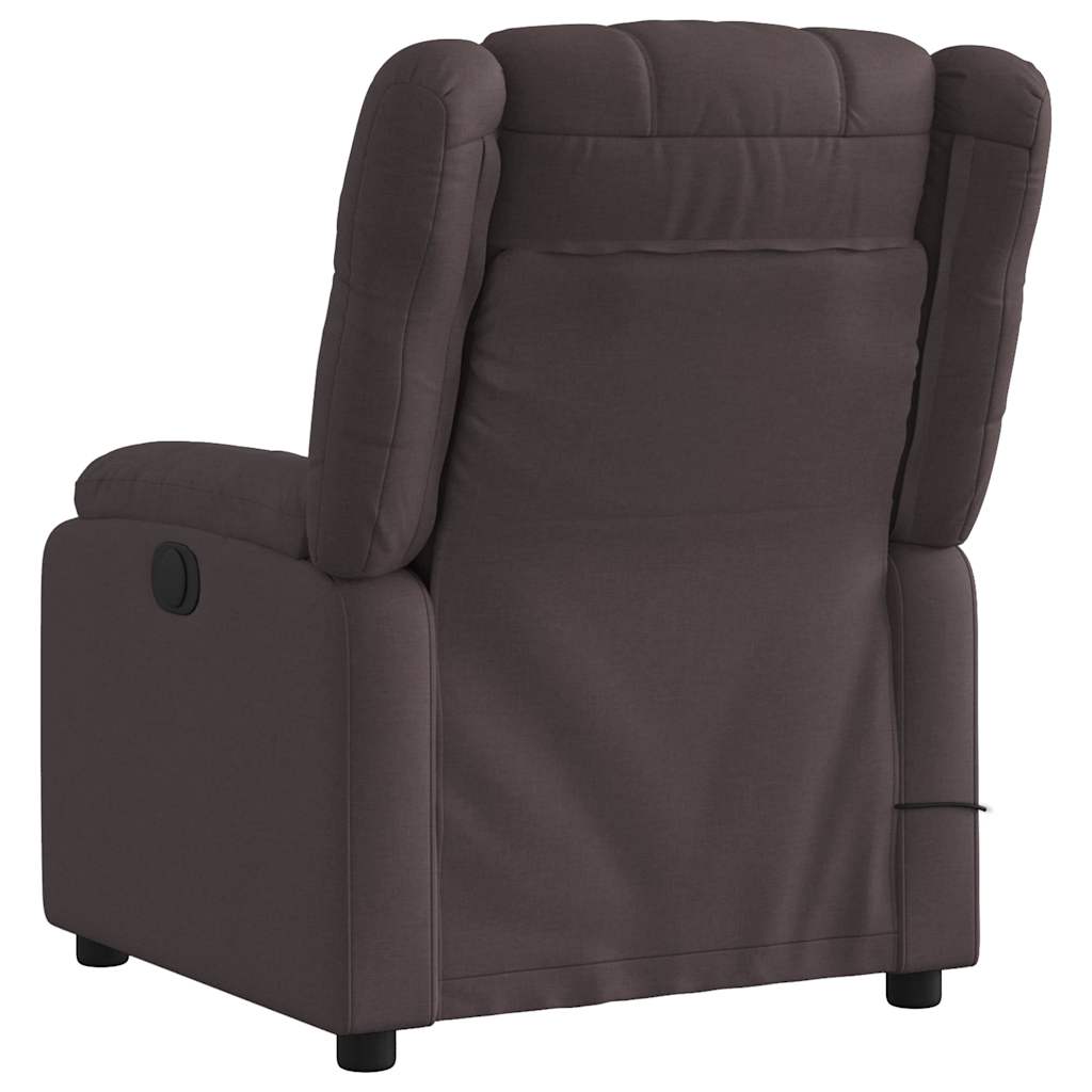Fauteuil de massage inclinable électrique Marron foncé Tissu - XIOS