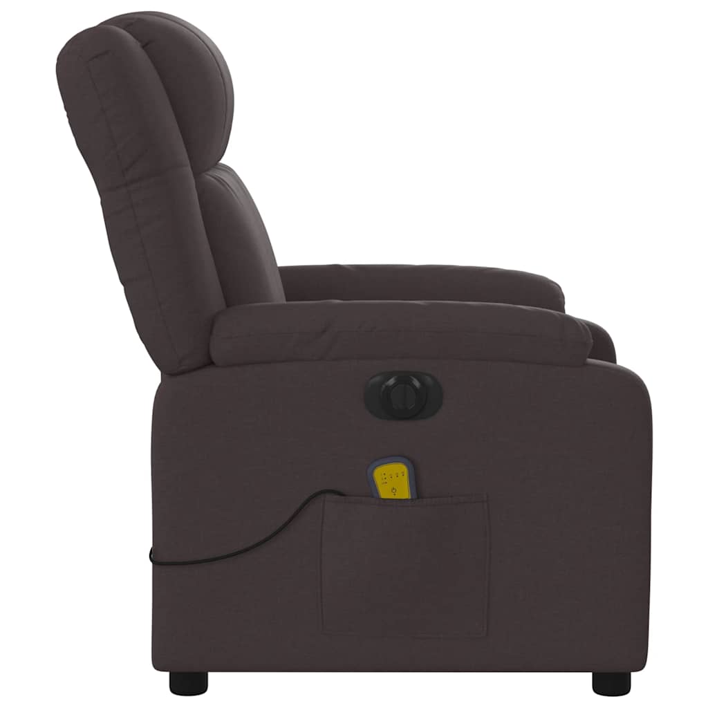 Fauteuil de massage inclinable électrique Marron foncé Tissu - XIOS