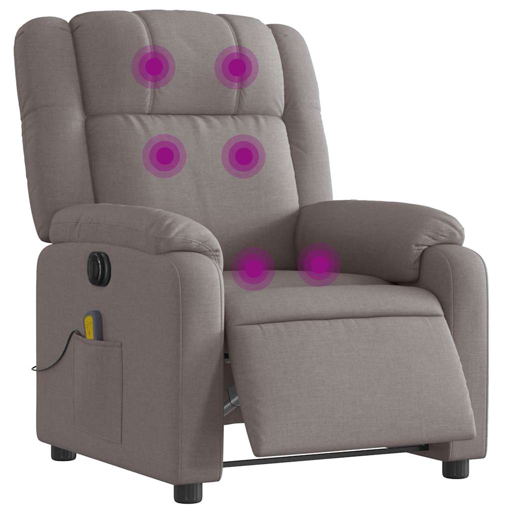 Fauteuil de massage inclinable électrique Taupe Tissu - XIOS