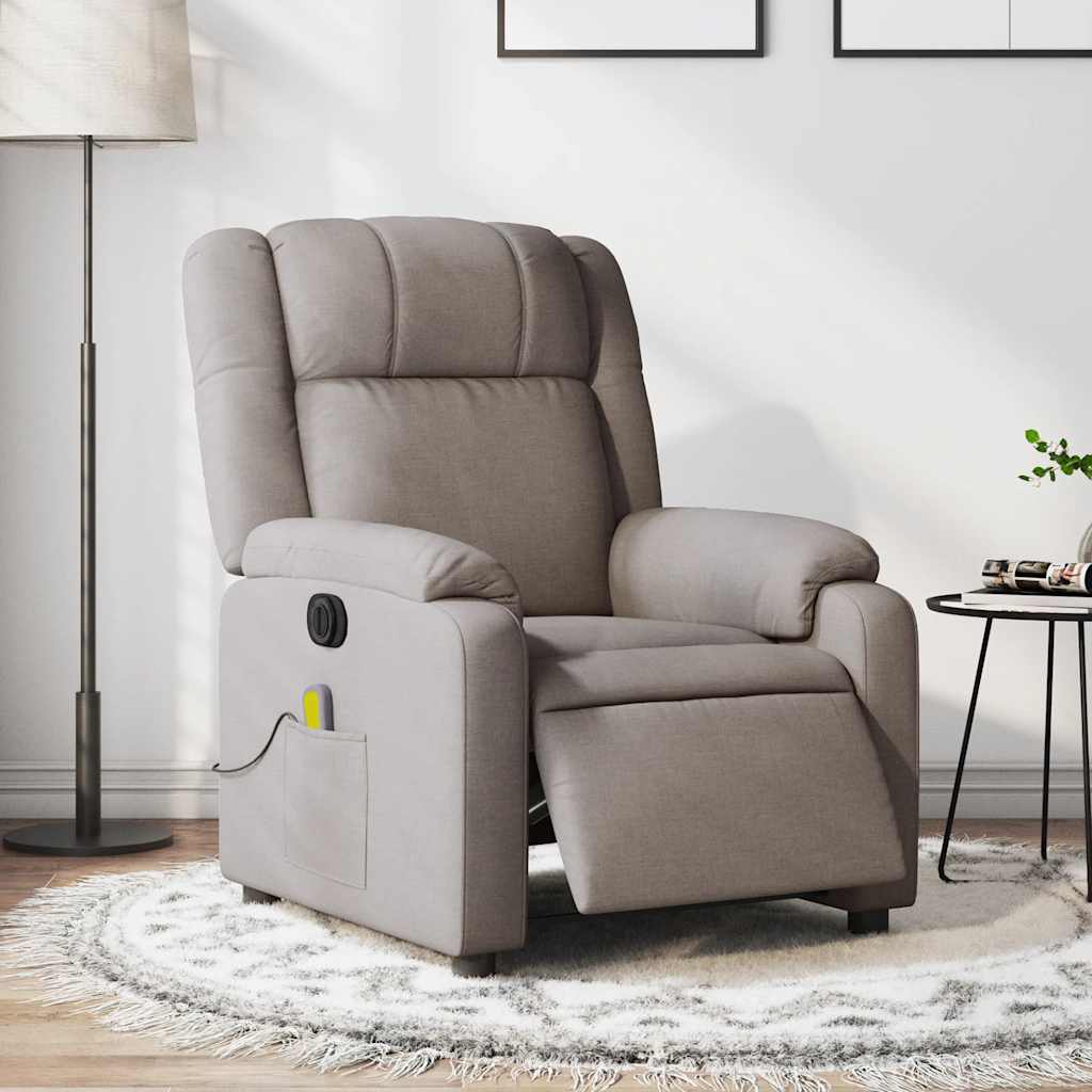Fauteuil de massage inclinable électrique Taupe Tissu - XIOS